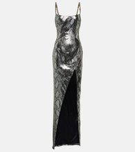 Balmain Chain-detail snake-print gown. Balmain 链条装饰蛇纹印花礼服