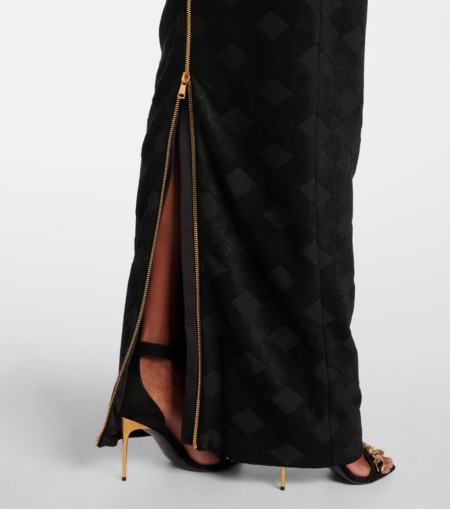 Balmain Checked boucl√É¬© gown