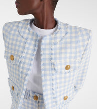 Balmain Checked cotton-blend tweed jacket