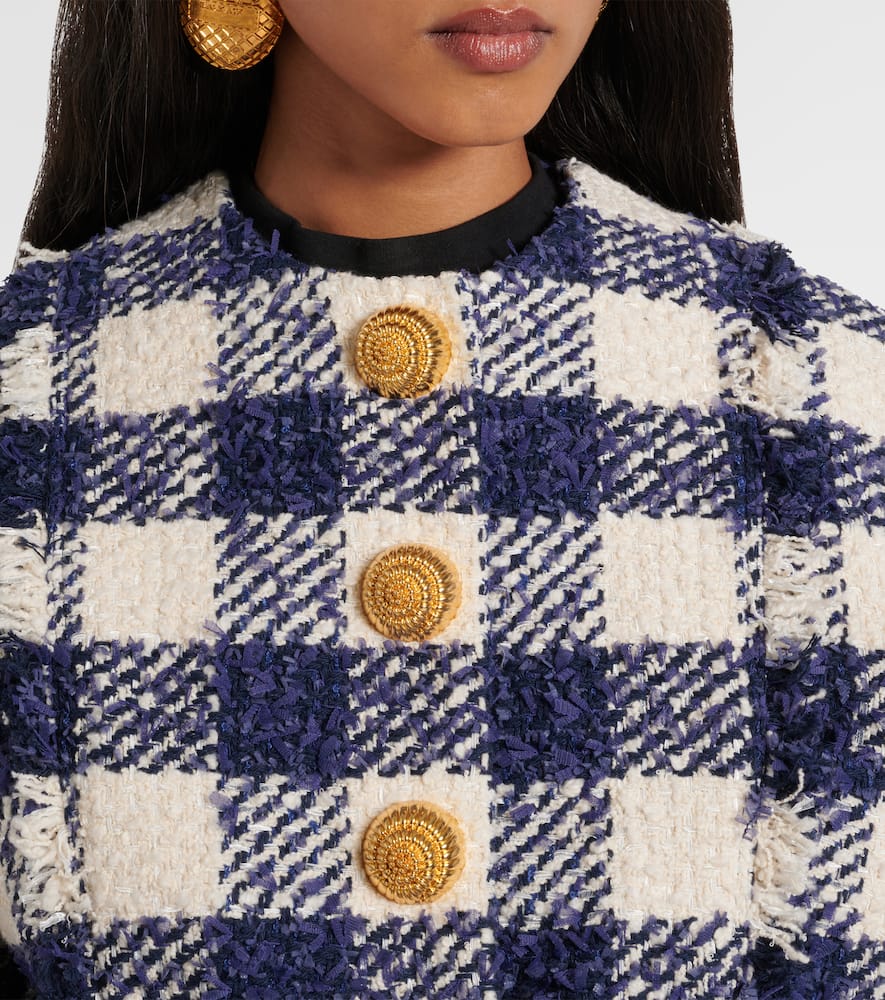Balmain Checked tweed jacket