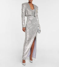 Balmain Cropped sequined blazer