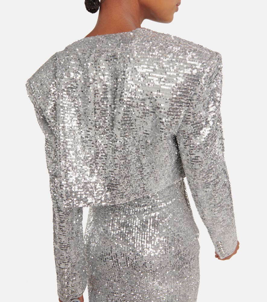 Balmain Cropped sequined blazer