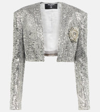 Balmain Cropped sequined blazer