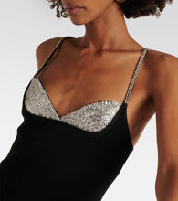 Balmain Crystal-embellished side-slit gown