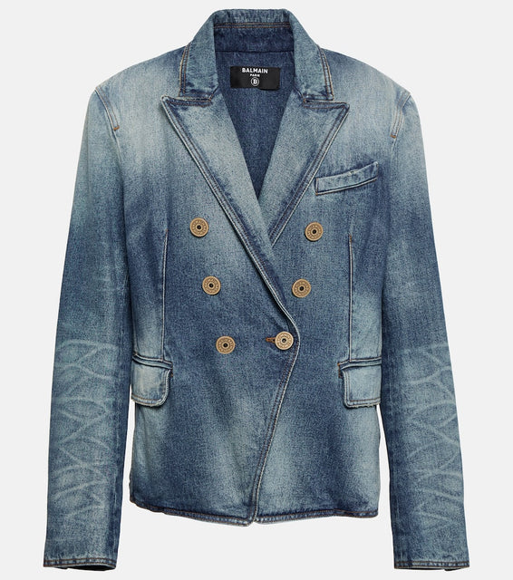 Balmain Double-breasted denim jacket