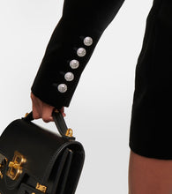 Balmain Embellished cropped velvet blazer