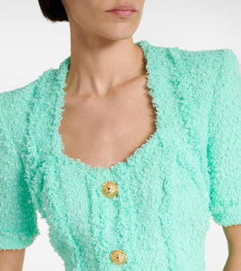 Balmain Embellished tweed minidress