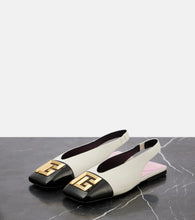 Balmain Flat Eden leather slingback flats