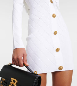 Balmain Fringed knit minidress