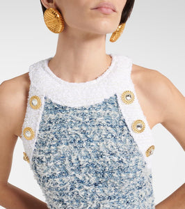Balmain Fringed tweed minidress