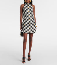 Balmain Halterneck cotton-blend tweed minidress
