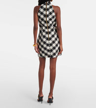 Balmain Halterneck cotton-blend tweed minidress