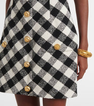 Balmain Halterneck cotton-blend tweed minidress