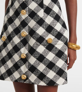 Balmain Halterneck cotton-blend tweed minidress