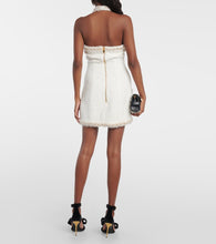 Balmain Halterneck embellished tweed minidress
