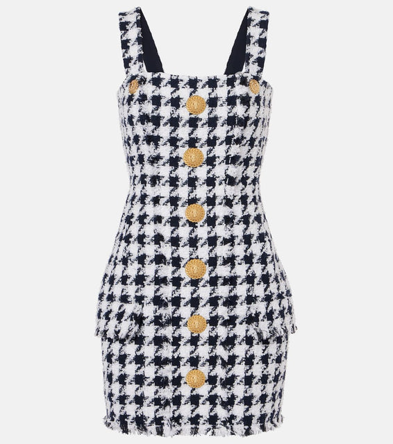 Balmain Houndstooth tweed minidress