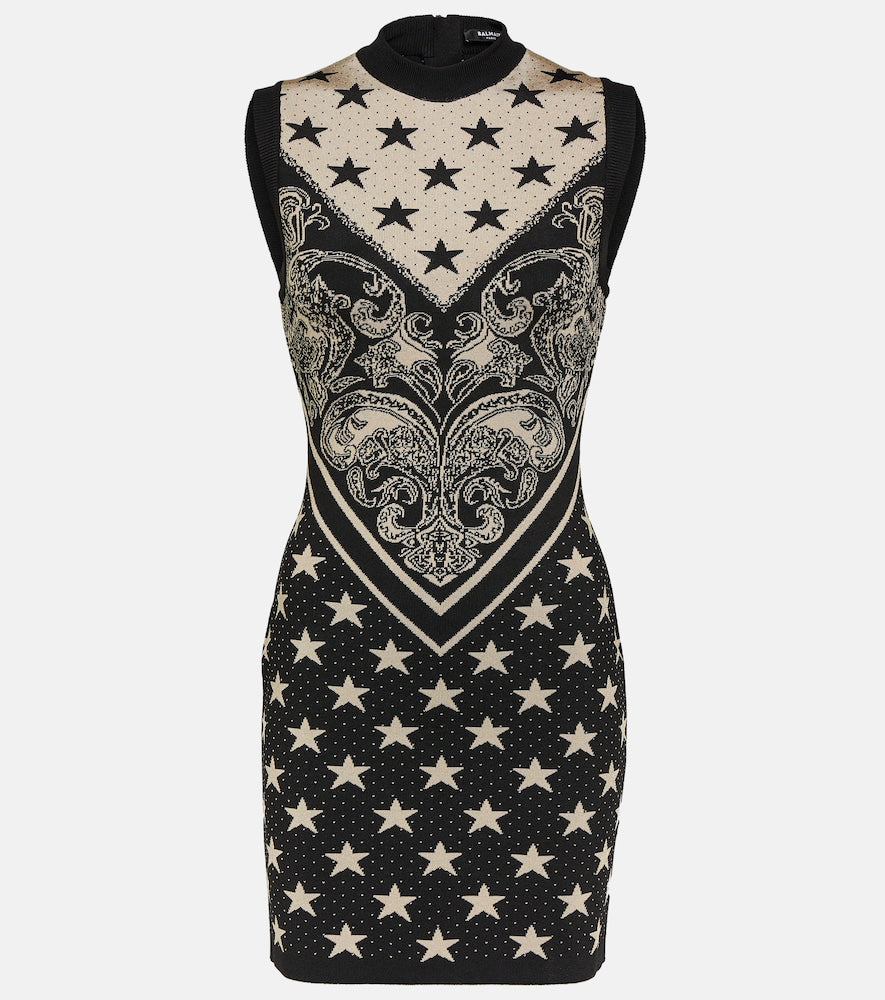 Balmain Intarsia knitted minidress. Balmain 嵌花针织迷你连衣裙