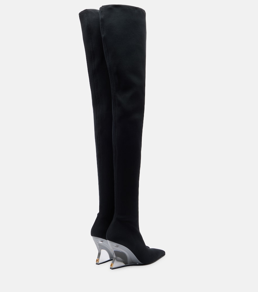 Balmain Knitted wedge over-the-knee boots