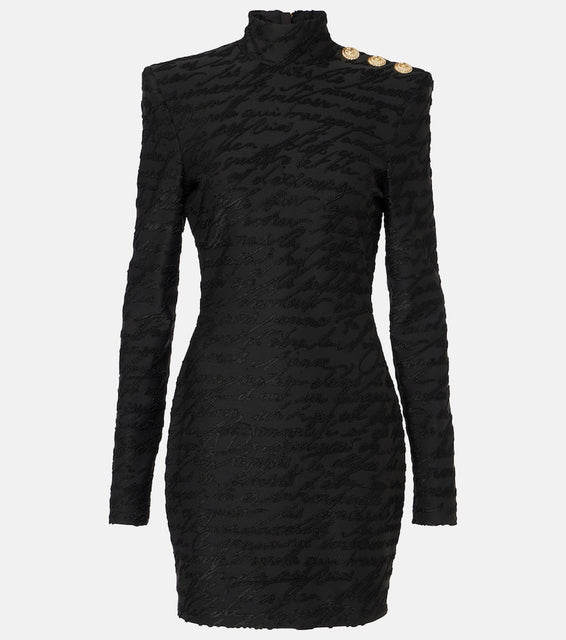Balmain Lettre D'Amour jacquard minidress