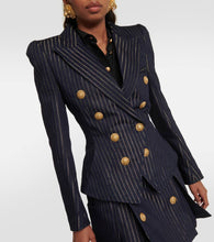 Balmain Lurex√Ç¬Æ pinstripe denim blazer