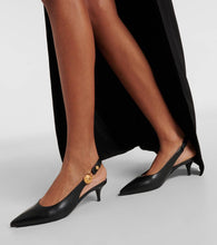 Balmain Medusa '95 leather slingback pumps