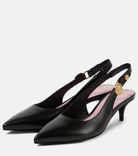 Balmain Medusa '95 leather slingback pumps