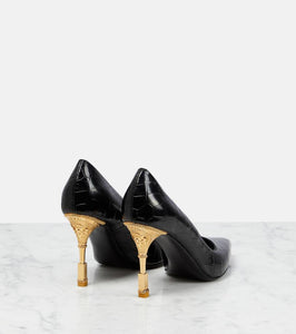 Balmain Moneta croc-effect leather pumps