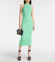 Balmain Monogram openwork midi dress