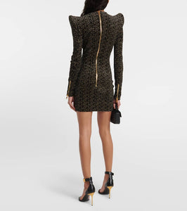 Balmain Monogram sequined minidress