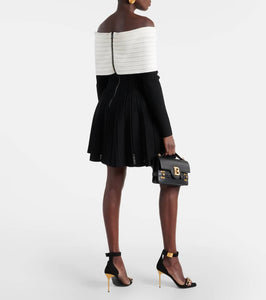 Balmain Off-shoulder bow-detail minidress