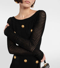 Balmain Off-shoulder knit minidress