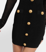 Balmain Off-shoulder knit minidress