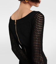 Balmain Off-shoulder knit minidress