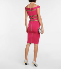 Balmain Off-shoulder mesh-paneled minidress