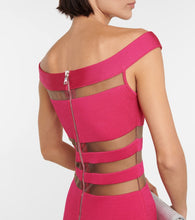 Balmain Off-shoulder mesh-paneled minidress