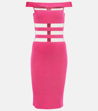 Balmain Off-shoulder mesh-paneled minidress