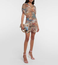 Balmain Printed tulle minidress
