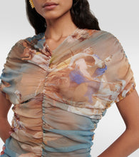 Balmain Printed tulle minidress