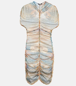 Balmain Printed tulle minidress