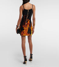 Balmain Printed velvet minidress