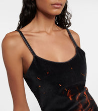 Balmain Printed velvet minidress