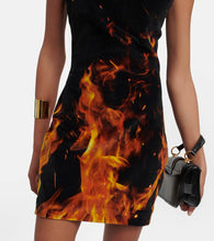 Balmain Printed velvet minidress