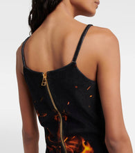Balmain Printed velvet minidress