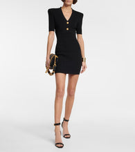 Balmain Ribbed V-neck mini dress