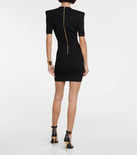 Balmain Ribbed V-neck mini dress