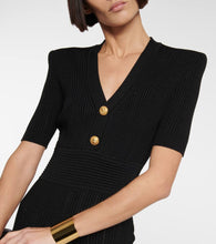 Balmain Ribbed V-neck mini dress