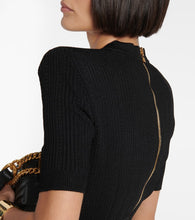 Balmain Ribbed V-neck mini dress