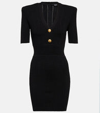 Balmain Ribbed V-neck mini dress