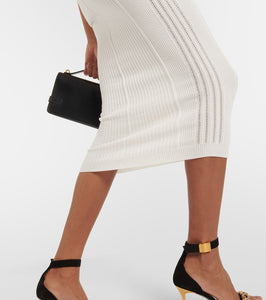 Balmain Ribbed-knit jersey midi dress