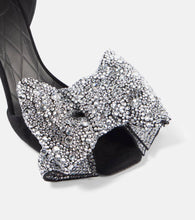Balmain Ruby 95 embellished bow-detail suede pumps